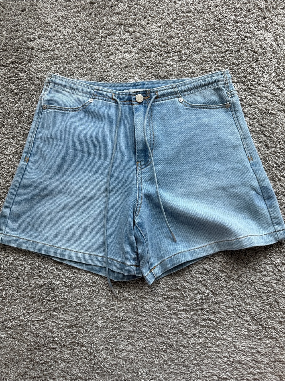 Habitual Kira Drawstring Short Light Wash Denim Jean Shorts